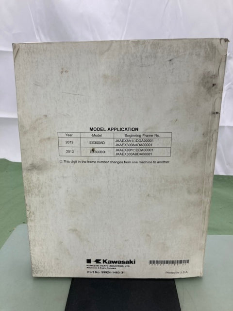 Kawasaki 99924-1460-31 Ninja 300 ABS Service Manual '12 Genuine