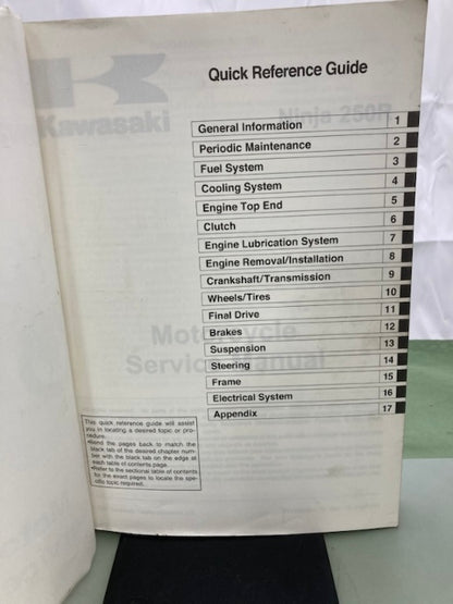 Kawasaki 99924-1391-01 Ninja 250R Service Manual '07 Genuine