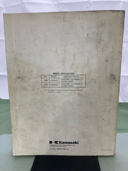 Kawasaki 99924-1066-01 Ninja250R GPZ250R Service Manual '86 Genuine