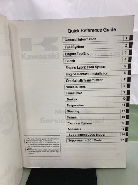 Kawasaki 99924-1228-03 Eliminator 125 Service Manual '97,'00 Genuine