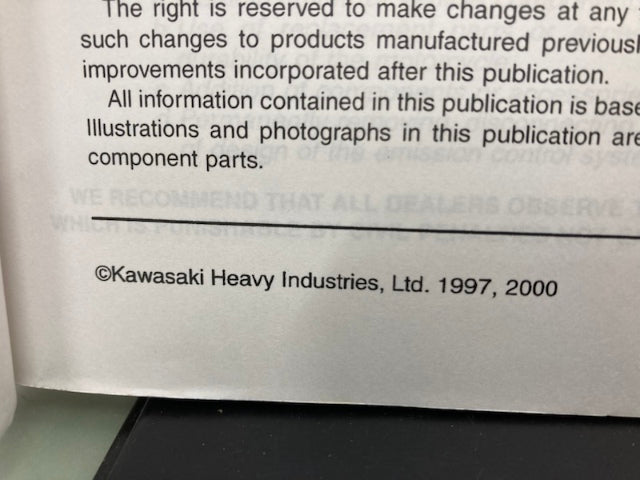 Kawasaki 99924-1228-03 Eliminator 125 Service Manual '97,'00 Genuine