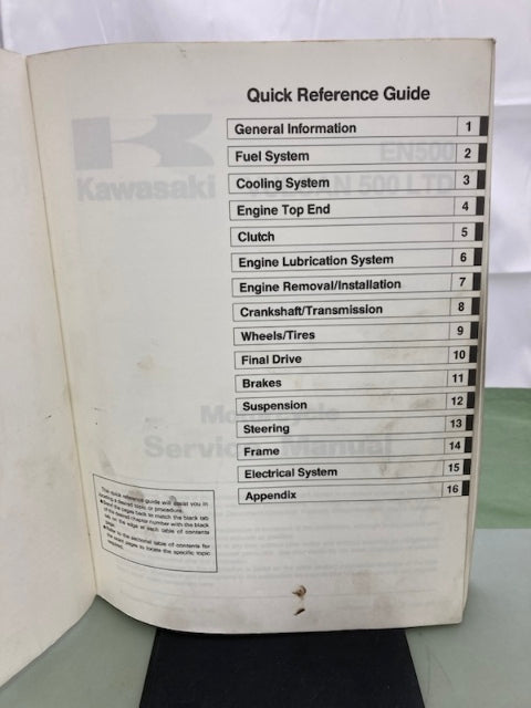 Kawasaki 99924-1194-01 EN500 Vulcan 500 LTD Service Manual '96 Genuine