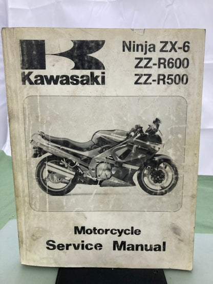 Kawasaki 99924-1128-02 Ninja ZX-6 ZZ-R600 ZZ-R500 Service Manual '90-'92 Genuine