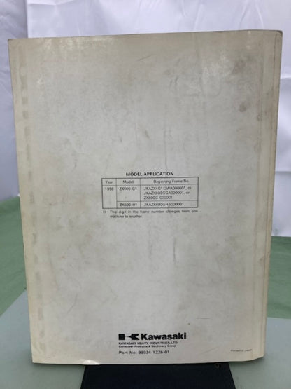 Kawasaki 99924-1226-01 Ninja ZX-6R Service Manual '97 Genuine