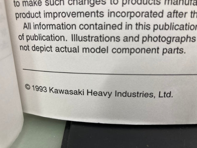 Kawasaki 99924-1172-58 Ninja 500 GPZ 500S Service Manual Supplement '93 Genuine