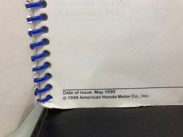 Honda 34009904 Marine Engine Specs Manual 1999 Genuine