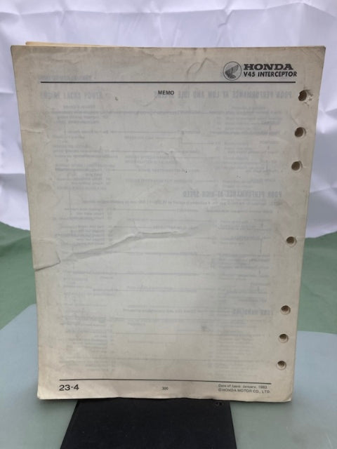 Honda 61MB200 V45 Interceptor VF750F Shop Manual 1983 Genuine