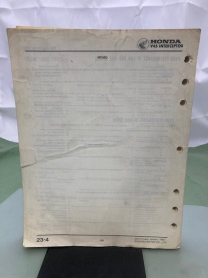 Honda 61MB200 V45 Interceptor VF750F Shop Manual 1983 Genuine