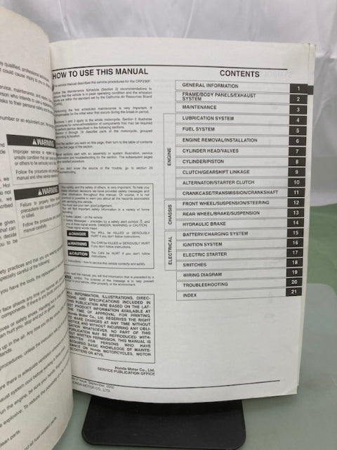 Honda 61KPS02 CRF230F Service Manual 2003-2005 Genuine