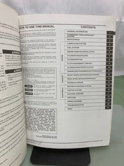 Honda 61KPS02 CRF230F Service Manual 2003-2005 Genuine
