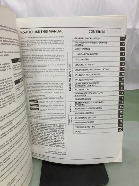 Honda 61MBN05 XR650R Service Manual 2000-2006 Genuine