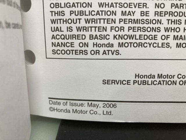 Honda 61MEY02 CRF450X Service Manual 2005-2007 Genuine
