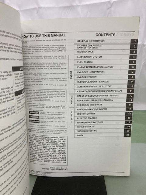 Honda 61KFB00 CRF230L Service Manual 2008 Genuine