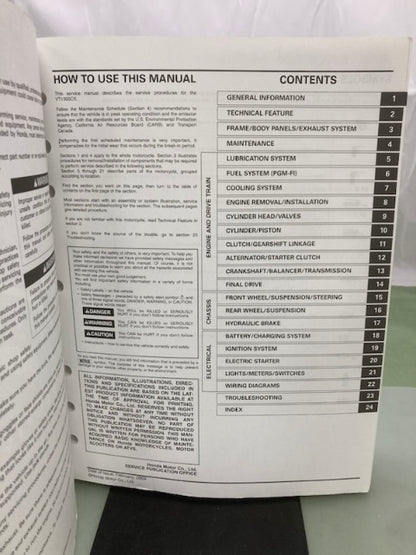 Honda 61MFR00 VT1300CX Fury Service Manual 2010 Genuine