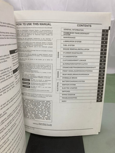 Honda 61KPS05 CRF230F Service Manual 2003-2012 Genuine