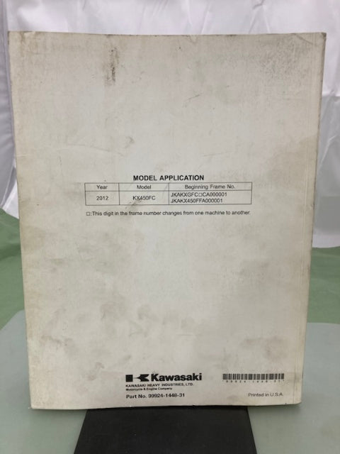 Kawasaki 99924-1448-31 KX450F Service Manual 2011 Genuine