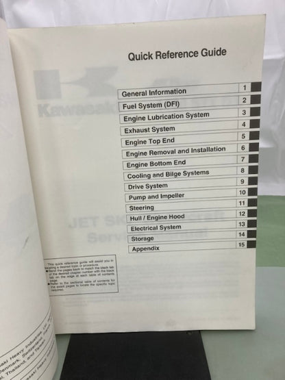 Kawasaki 99924-1256-01 1100 STX D.I. JetSki Service Manual 2000 Genuine