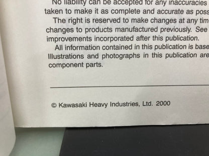 Kawasaki 99924-1256-01 1100 STX D.I. JetSki Service Manual 2000 Genuine