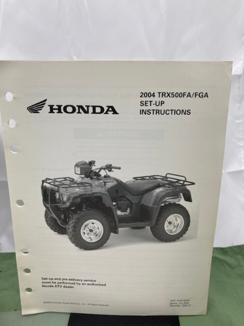 Honda 61HN203 TRX500FA/FGA Fourtrax Rubicon Service Manual '01-'04 Genuine