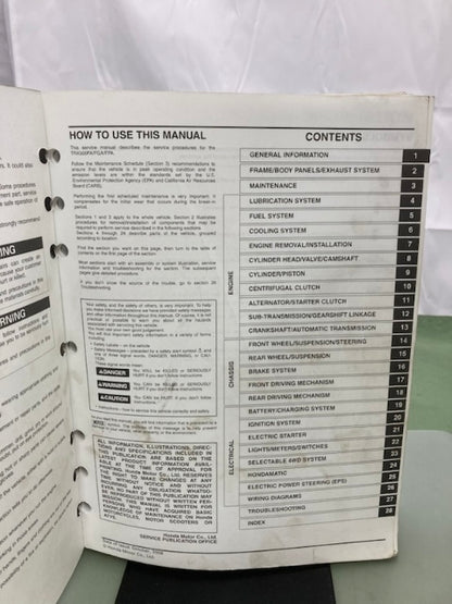 Honda 61HN254 TRX500FA/FGA/FPA Fourtrax Rubicon Service Manual '05-'14 Genuine