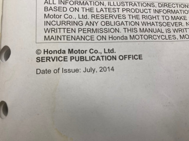 Honda 61HL500 SXS500M2 Service Manual '15 Genuine