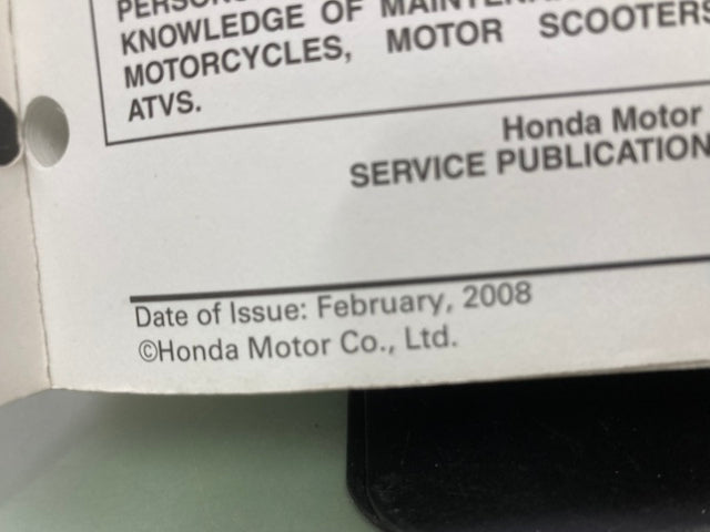 Honda 61HP600 TRX700XX Service Manual '08 Genuine