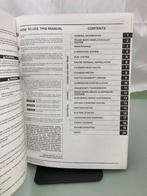 Honda 61KPJ04 CB250 Nighthawk Service Manual 2001-2008 Genuine