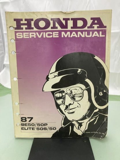Honda 61GR100 SE50/50P Elite 50S/50 Service Manual 1987 Genuine