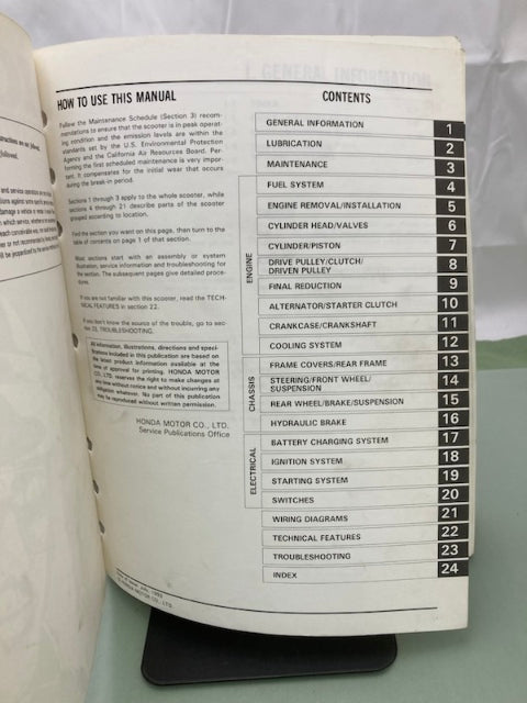 Honda 61KS411 CN250 Helix Service Manual 1986-2001 Genuine