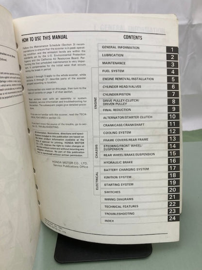 Honda 61KS411 CN250 Helix Service Manual 1986-2001 Genuine