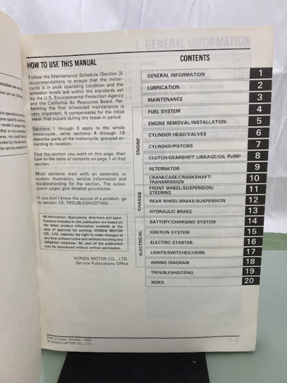 Honda 61MM201 CMX450C Service Manual 1986-1987 Genuine
