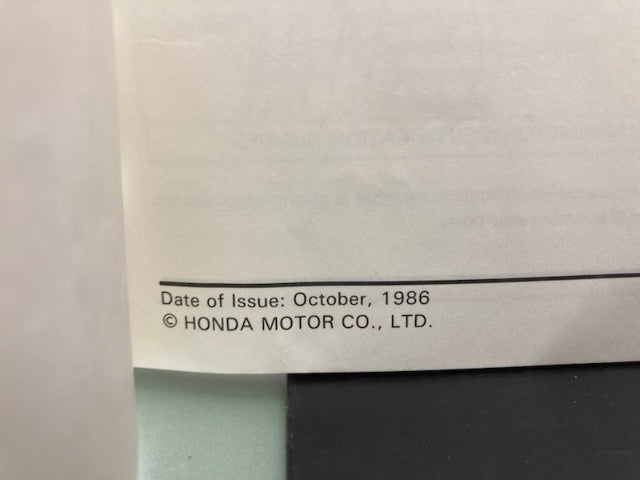 Honda 61MM201 CMX450C Service Manual 1986-1987 Genuine