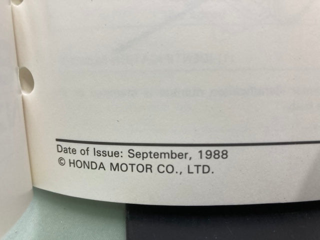 Honda 61MN901 NX650 Service Manual 1988-1989 Genuine