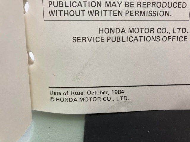 Honda 61KL301 XL350R Shop Manual 1984-1985 Genuine