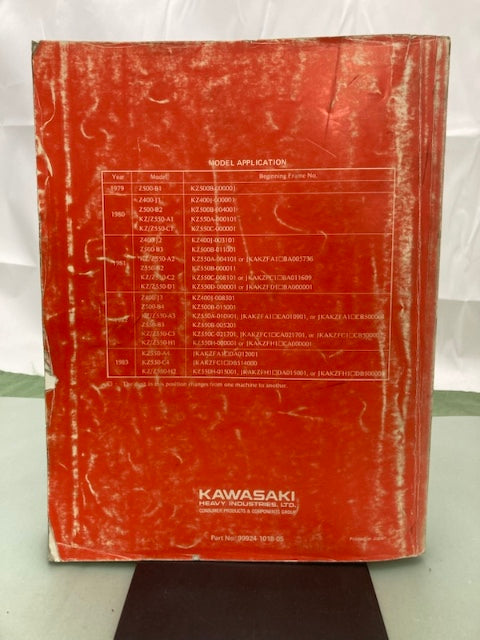 Kawasaki 99924-1018-05 KZ400 KZ500 KZ550 Service Manual 1983 Genuine