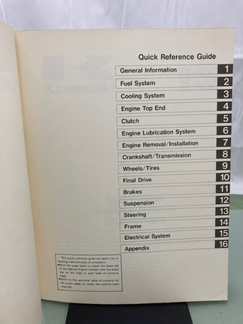 Kawasaki 99924-1073-51 ZL600 ZL500 Service Manual Supplement 1985 Genuine