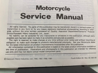Kawasaki 99924-1055-04 GPZ500R GPZ600R Service Manual 1989 Genuine