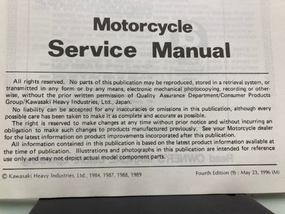 Kawasaki 99924-1056-04 EN400 EN450 Service Manual 1989 Genuine