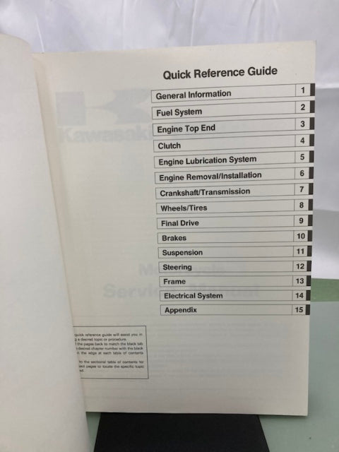 Kawasaki 99924-1138-01 Zephyr 750 Service Manual 1990 Genuine