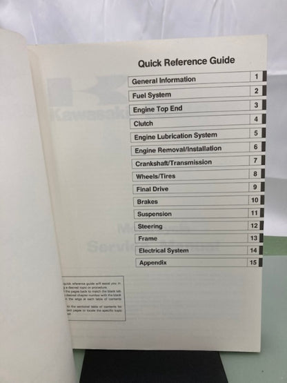 Kawasaki 99924-1138-01 Zephyr 750 Service Manual 1990 Genuine