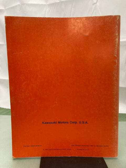 Kawasaki 99963-0046-01 KG550A 750A 1100A 1600A 2900A Service Manual 1981 Genuine