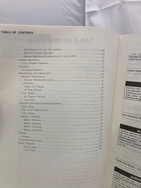 Kawasaki 99920-2125-02 GE2200 GE2900 GE4300 GE5000 Owner's Manual 1995 Genuine