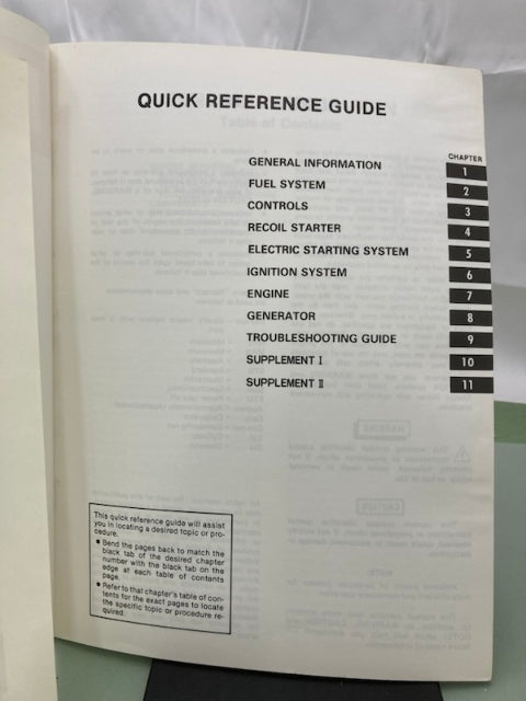 Kawasaki 99924-2014B GD700A GD700A-S Portable Generator Workshop Manual Genuine