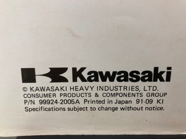 Kawasaki 99924-2005A KG4000A/AS KG5000A/AS/B/BS Workshop Manual Genuine