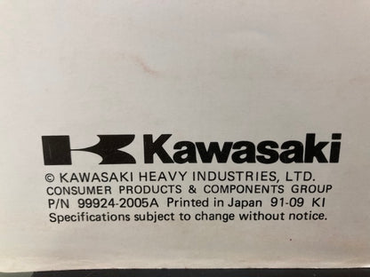 Kawasaki 99924-2005A KG4000A/AS KG5000A/AS/B/BS Workshop Manual Genuine