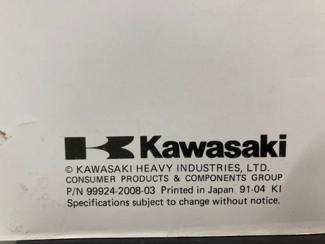 Kawasaki 99924-2008-03 GA1800A 2300A 3200A/AS Generator Workshop Manual Genuine