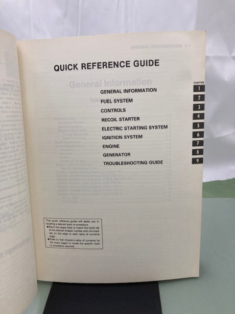 Kawasaki 99924-2022 GE4000 GE4500 Portable Generator Service Manual 1989 Genuine