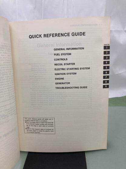 Kawasaki 99924-2022 GE4000 GE4500 Portable Generator Service Manual 1989 Genuine