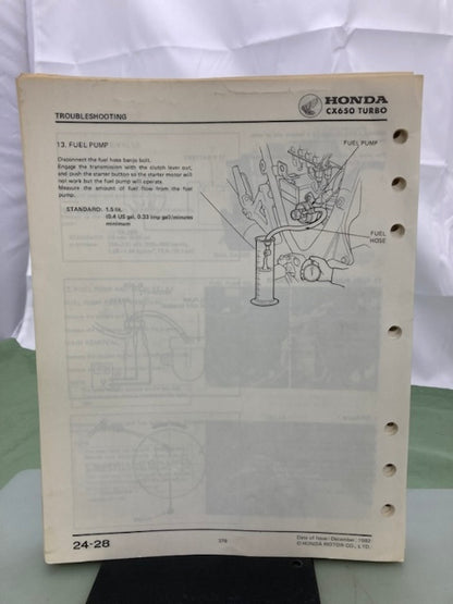Honda 61ME700 CX650 Turbo Shop Manual '83 Genuine