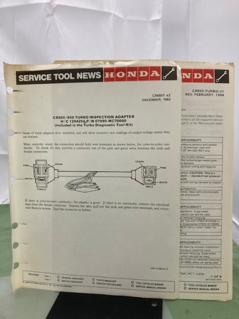 Honda 61ME700 CX650 Turbo Shop Manual '83 Genuine
